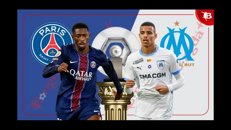 Cầu thủ PSG đang tranh chấp bóng với cầu thủ Marseille Cầu thủ PSG đang tranh chấp bóng với cầu thủ Marseille